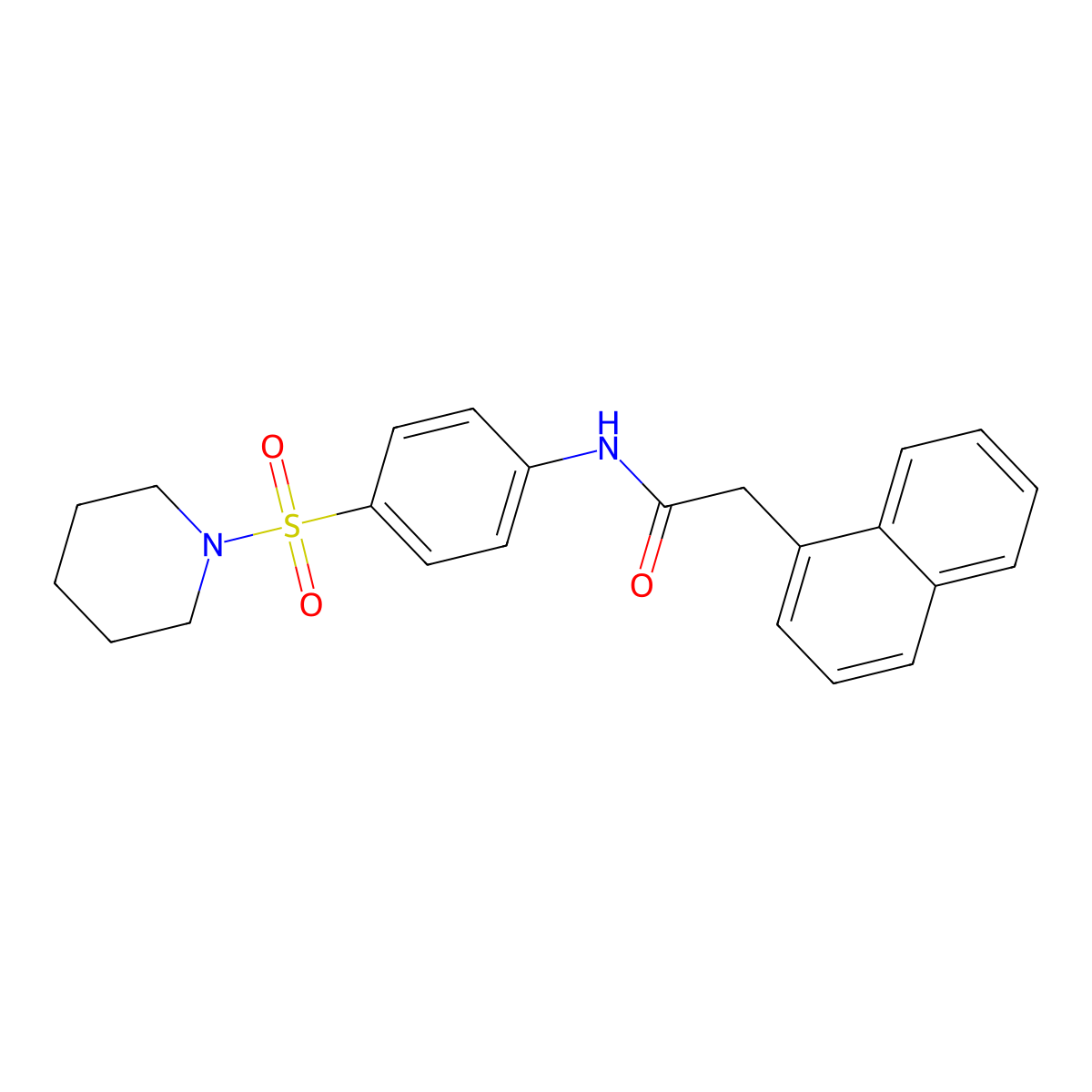 2-(1-naphthyl)-N-[4-(1-piperidinylsulfonyl)phenyl]acetamide molecular structure, CAS 497087-32-8