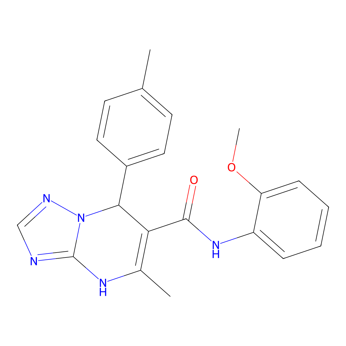 N-(2-methoxyphenyl)-5-methyl-7-(4-methylphenyl)-4,7-dihydro[1,2,4]triazolo[1,5-a]pyrimidine-6-carboxamide molecular structure, CAS 497088-38-7