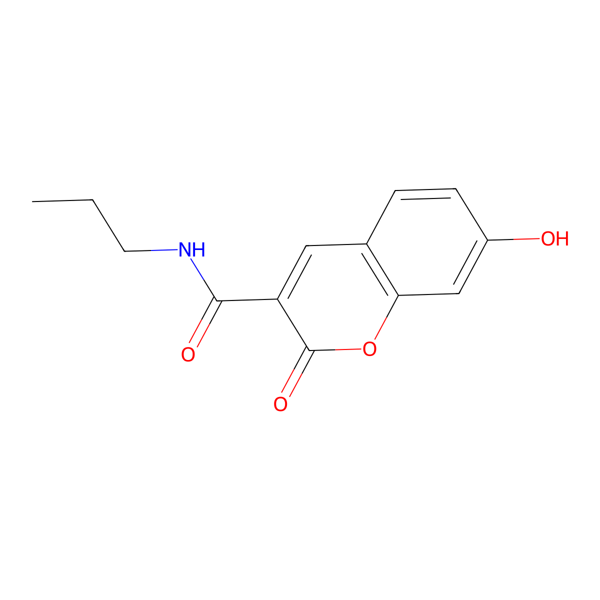 7-hydroxy-2-oxo-N-propyl-2H-chromene-3-carboxamide molecular structure, CAS 497089-08-4