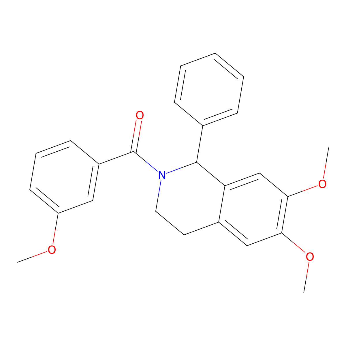 6,7-Dimethoxy-2-(3-methoxybenzoyl)-1-phenyl-1,2,3,4-tetrahydroisoquinoline molecular structure, CAS 497089-29-9