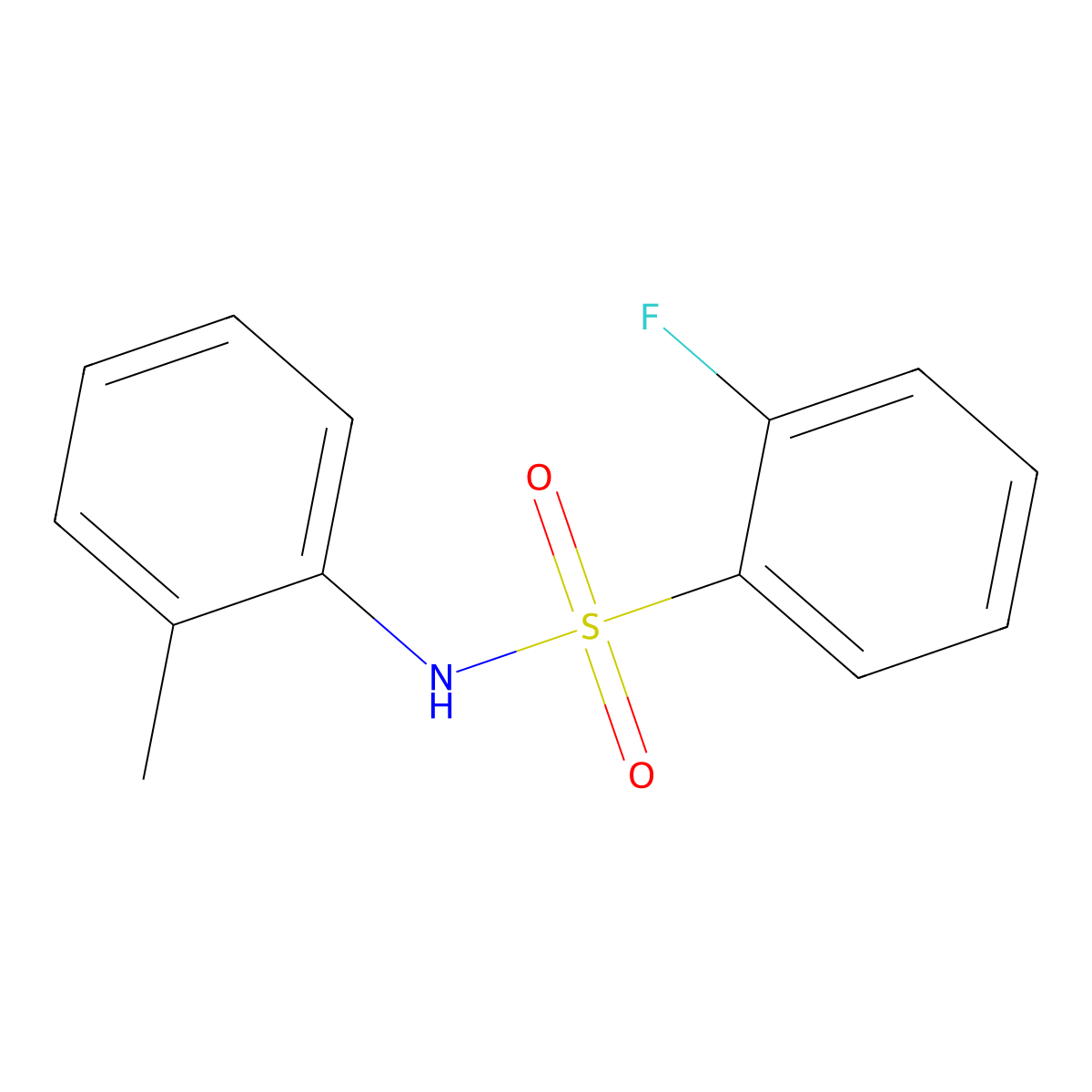 2-fluoro-N-(2-methylphenyl)benzenesulfonamide molecular structure, CAS 497089-44-8