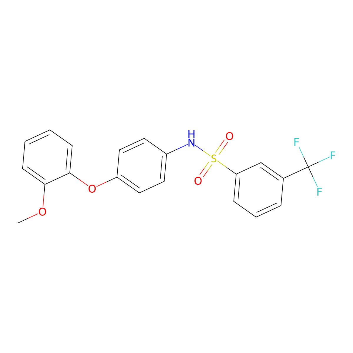 N-[4-(2-methoxyphenoxy)phenyl]-3-(trifluoromethyl)benzenesulfonamide molecular structure, CAS 497089-48-2