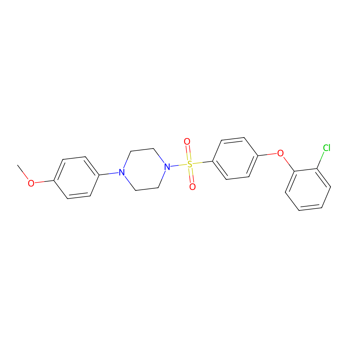 1-{[4-(2-Chlorophenoxy)phenyl]sulfonyl}-4-(4-methoxyphenyl)piperazine molecular structure, CAS 497089-57-3