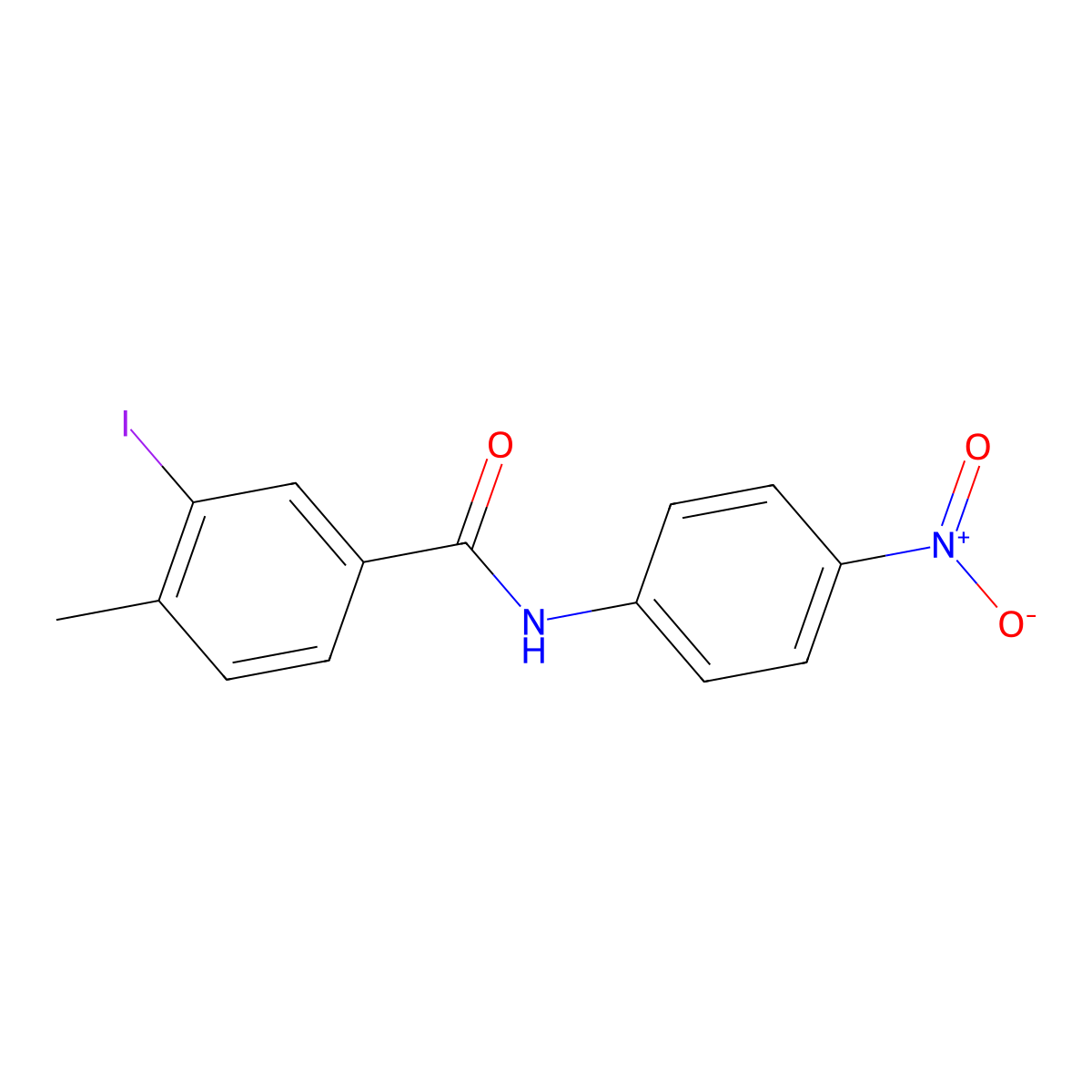 3-iodo-4-methyl-N-(4-nitrophenyl)benzamide molecular structure, CAS 497089-64-2
