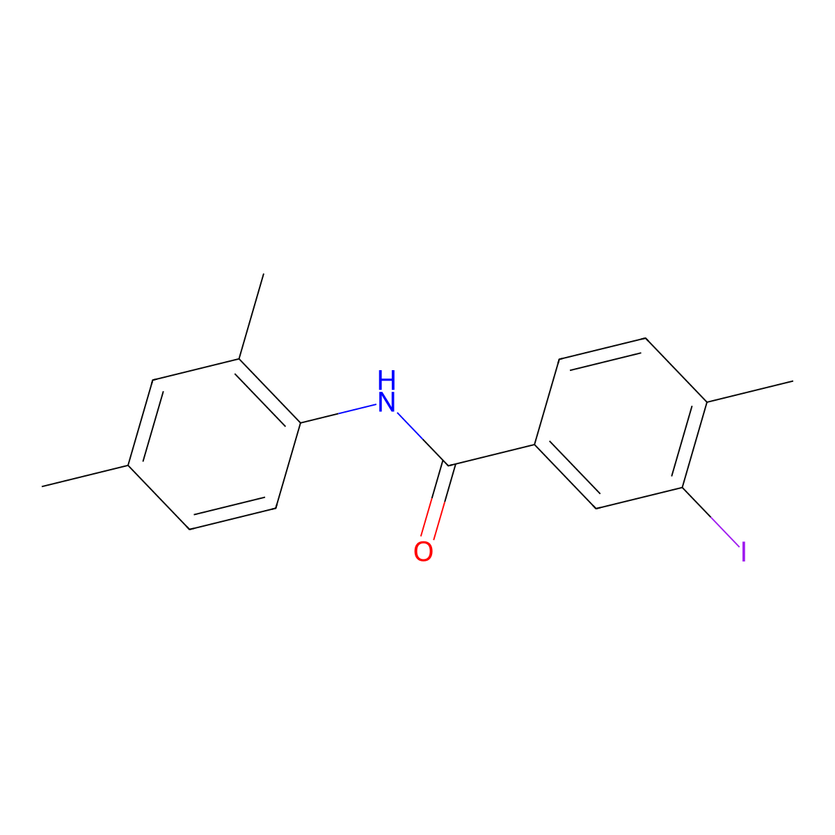 N-(2,4-dimethylphenyl)-3-iodo-4-methylbenzamide molecular structure, CAS 497089-67-5