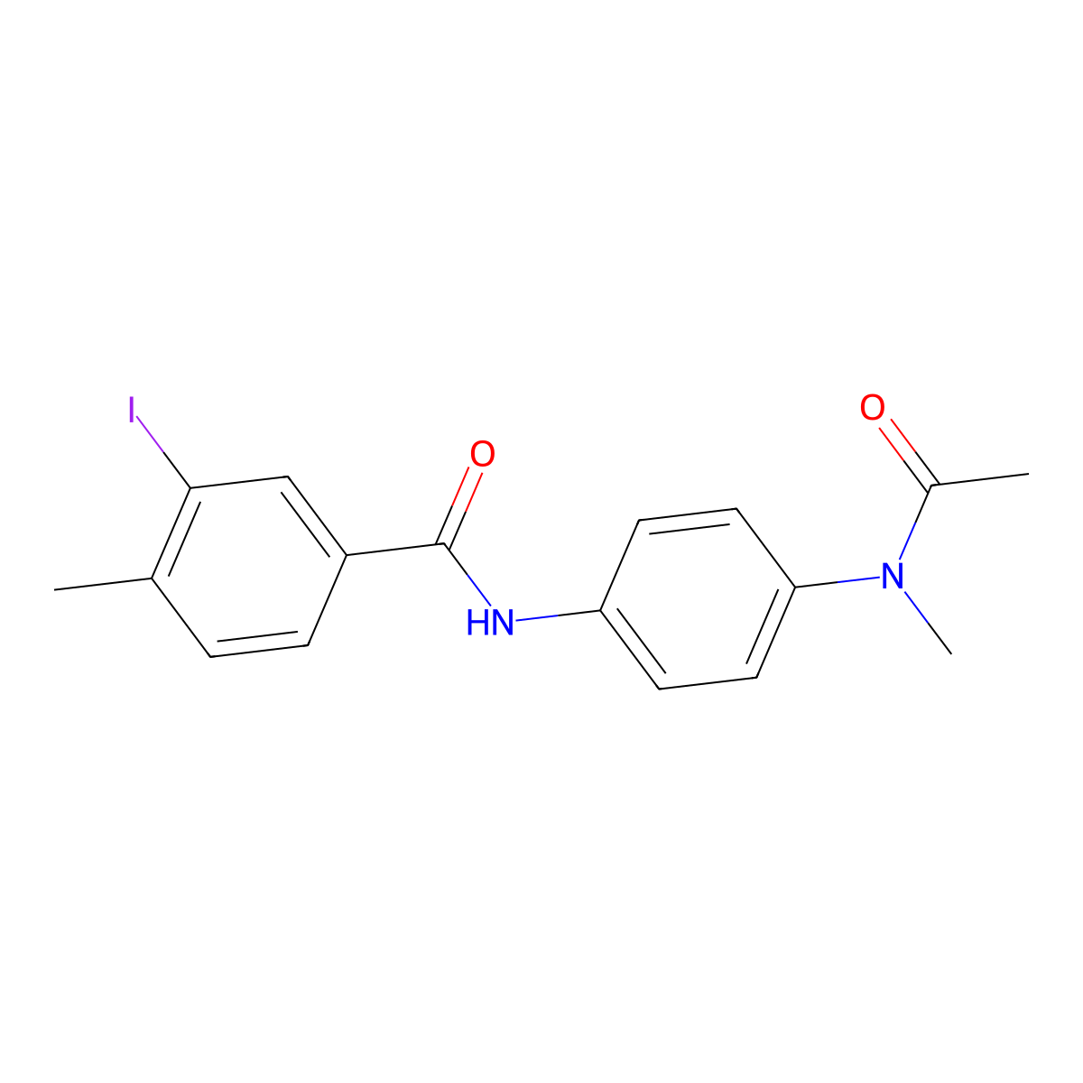 N-{4-[acetyl(methyl)amino]phenyl}-3-iodo-4-methylbenzamide molecular structure, CAS 497089-69-7