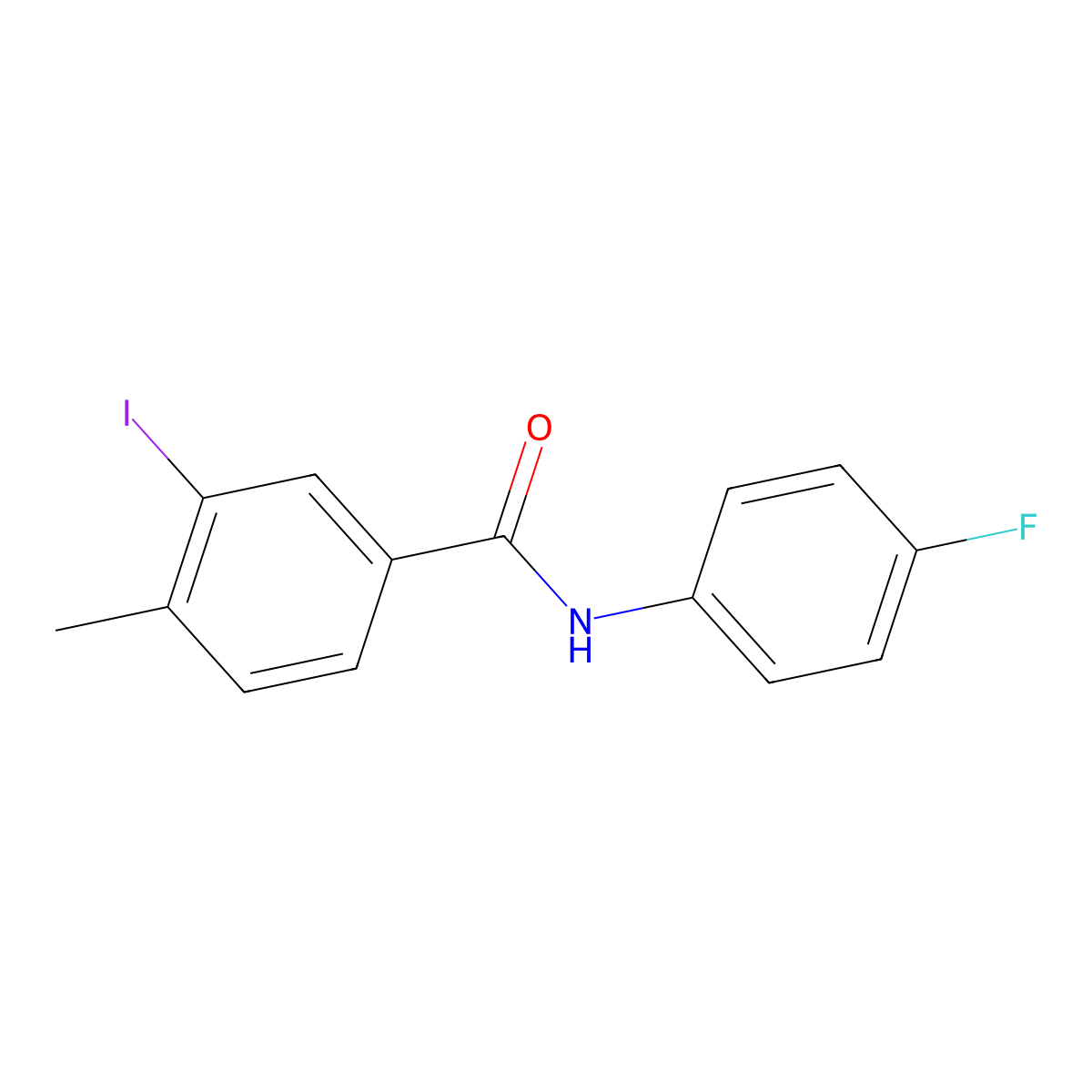 N-(4-fluorophenyl)-3-iodo-4-methylbenzamide molecular structure, CAS 497089-70-0