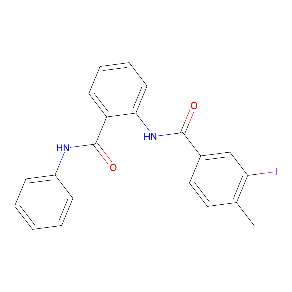 3-iodo-4-methyl-N-[2-(phenylcarbamoyl)phenyl]benzamide molecular structure, CAS 497089-71-1