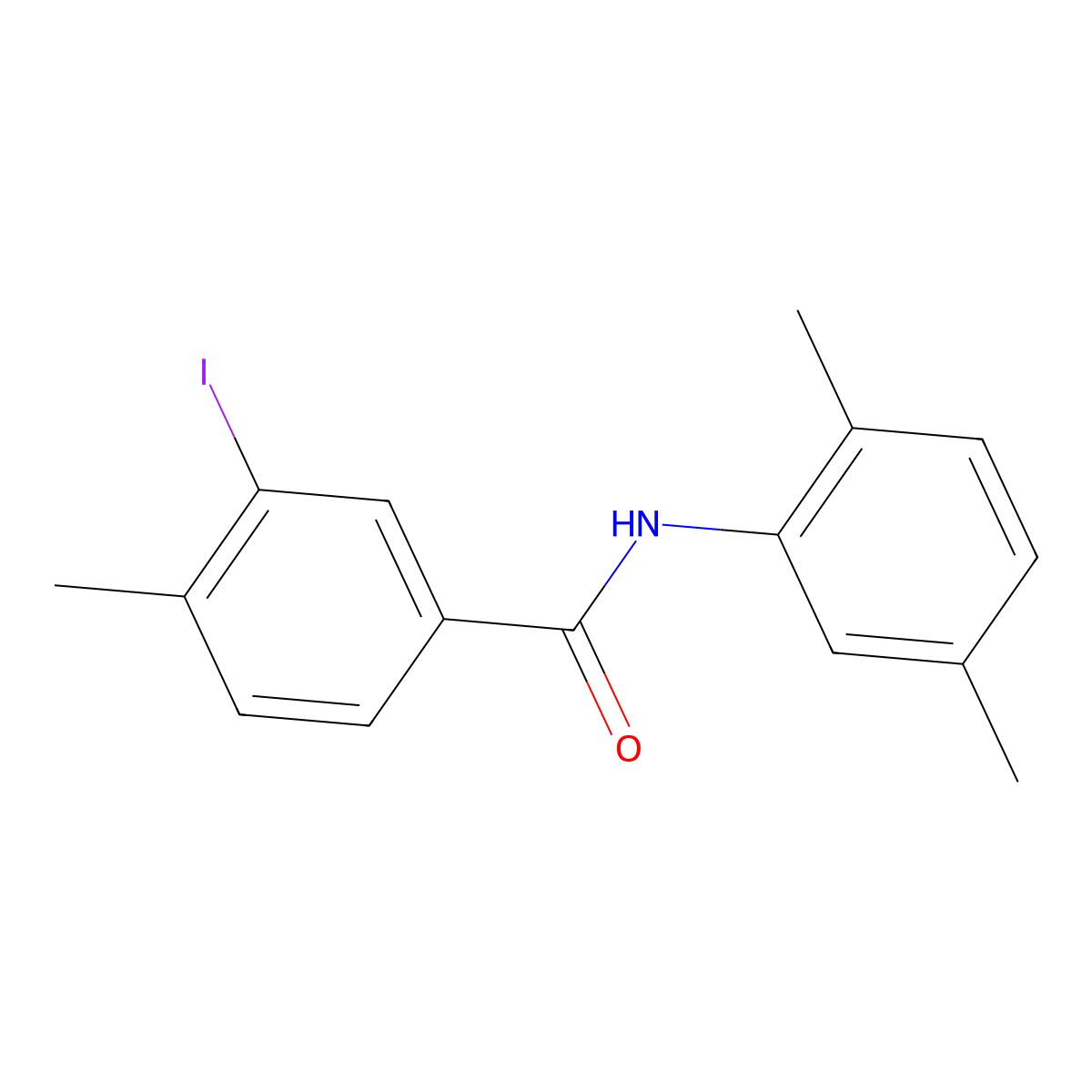 N-(2,5-dimethylphenyl)-3-iodo-4-methylbenzamide molecular structure, CAS 497089-72-2
