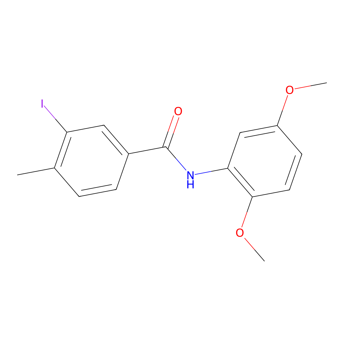N-(2,5-dimethoxyphenyl)-3-iodo-4-methylbenzamide molecular structure, CAS 497089-73-3