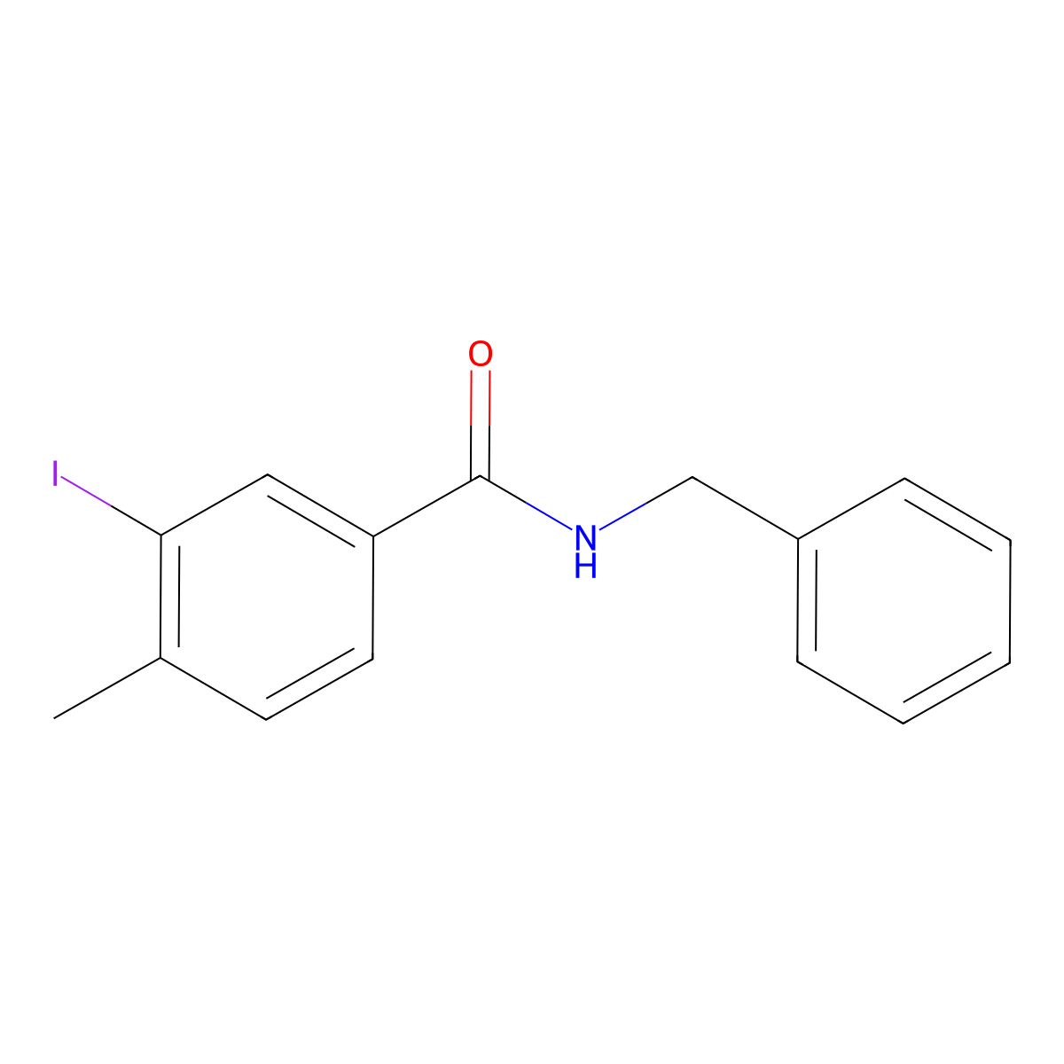 N-benzyl-3-iodo-4-methylbenzamide molecular structure, CAS 497089-74-4