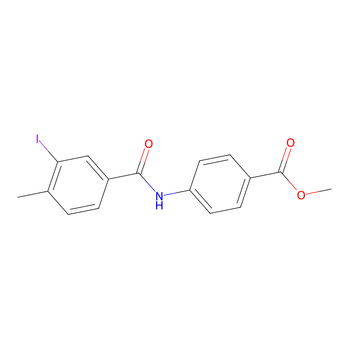 Methyl 4-[(3-iodo-4-methylbenzoyl)amino]benzoate molecular structure, CAS 497089-78-8