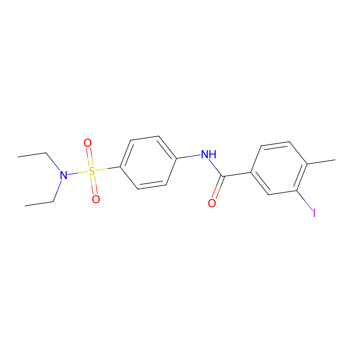 N-[4-(diethylsulfamoyl)phenyl]-3-iodo-4-methylbenzamide molecular structure, CAS 497089-80-2