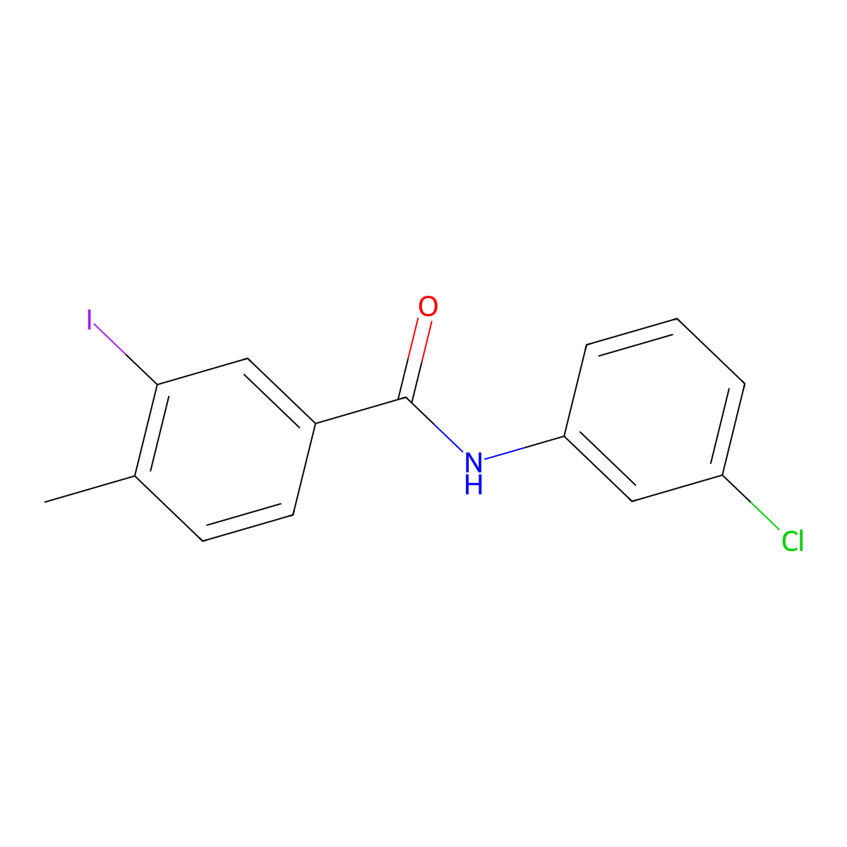 N-(3-chlorophenyl)-3-iodo-4-methylbenzamide molecular structure, CAS 497089-86-8