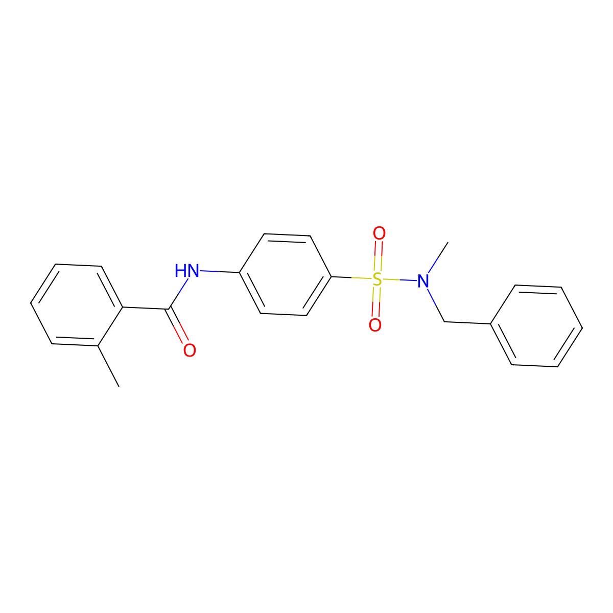 N-(4-{[benzyl(methyl)amino]sulfonyl}phenyl)-2-methylbenzamide molecular structure, CAS 497090-00-3