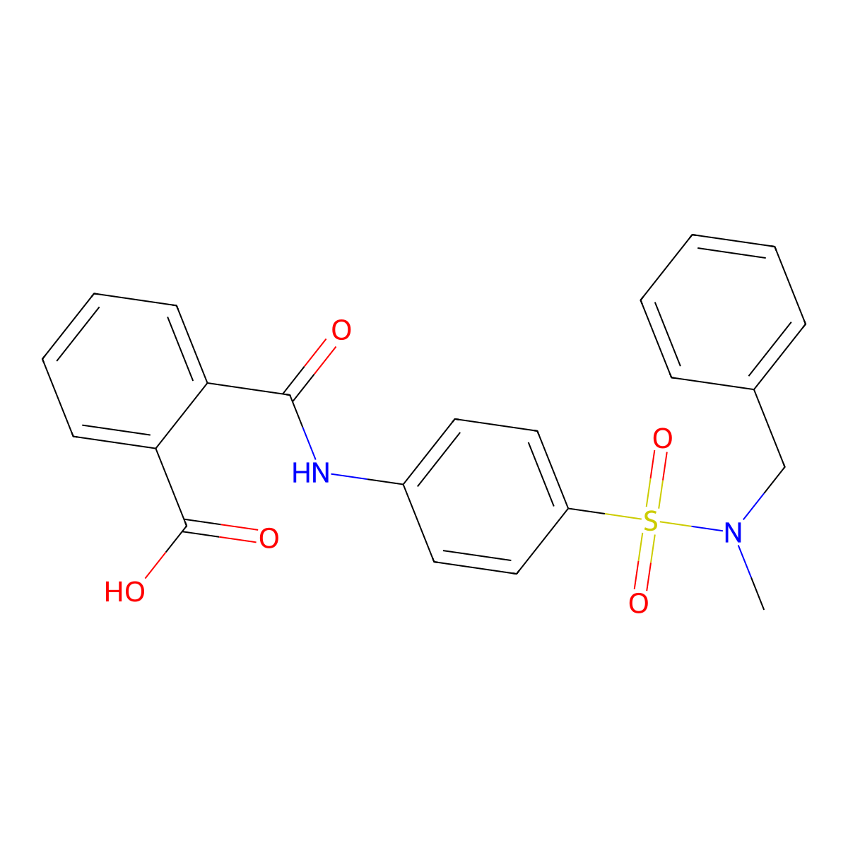 2-[(4-{[Benzyl(methyl)amino]sulfonyl}anilino)carbonyl]benzoic acid molecular structure, CAS 497090-01-4