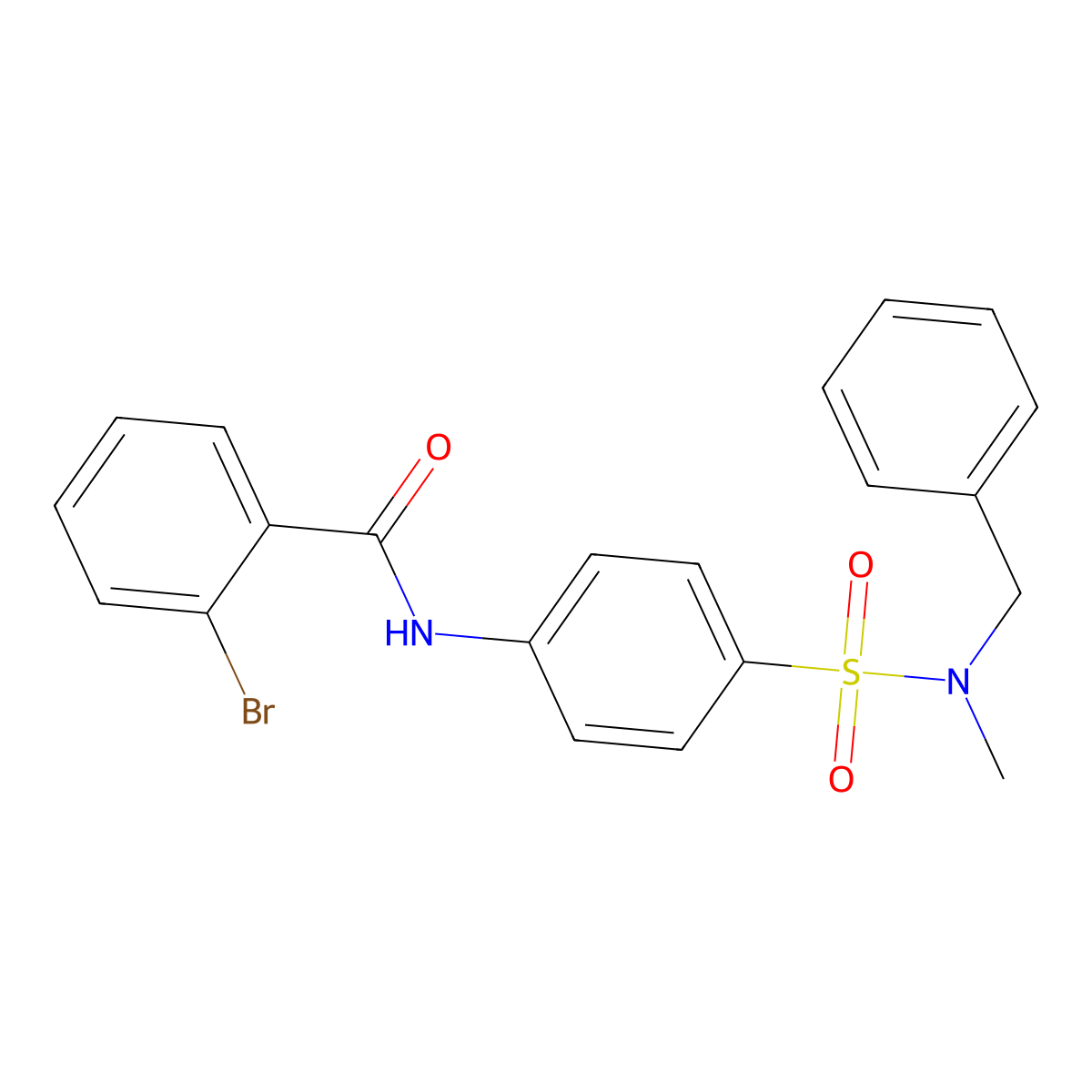 N-(4-{[benzyl(methyl)amino]sulfonyl}phenyl)-2-bromobenzamide molecular structure, CAS 497090-02-5