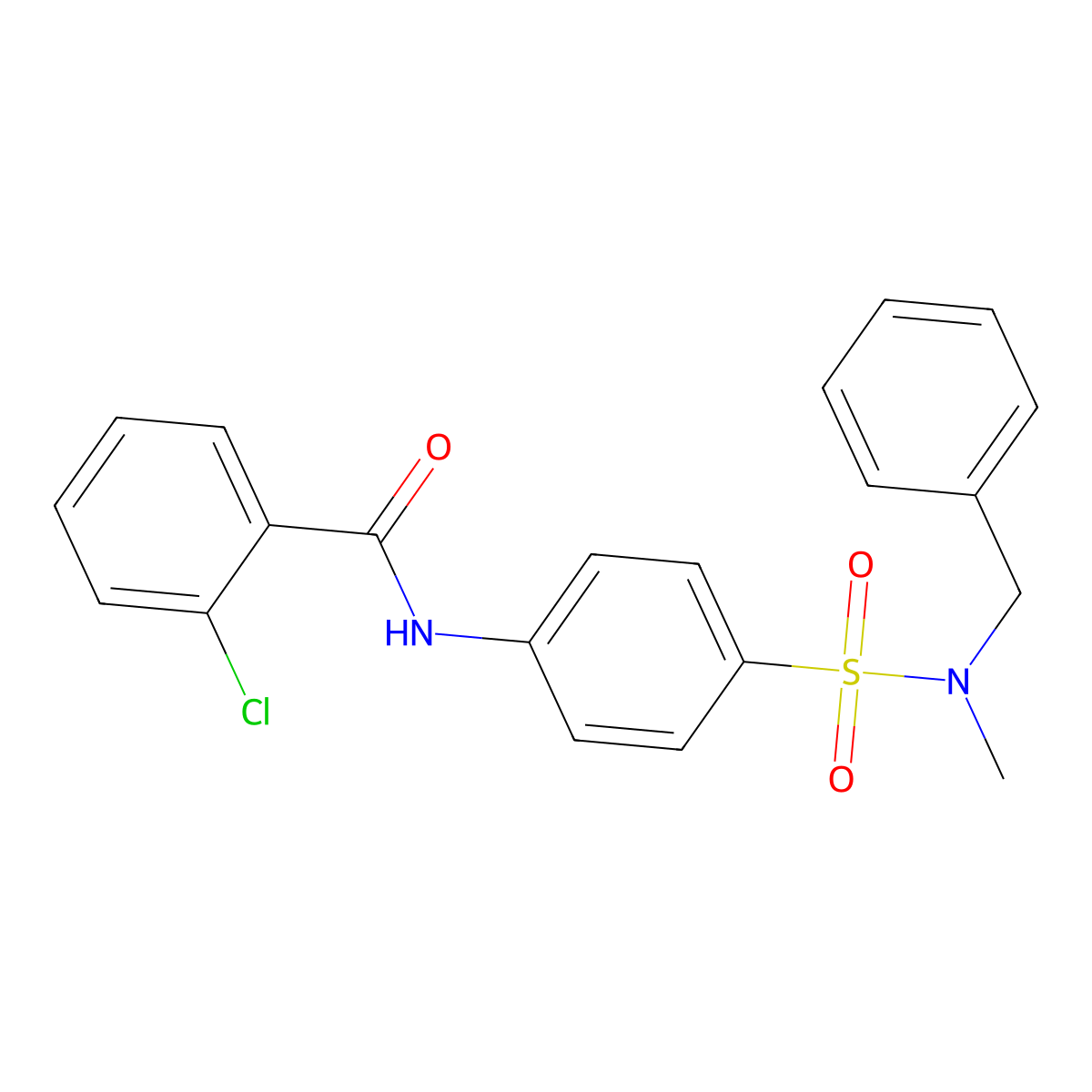 N-(4-{[benzyl(methyl)amino]sulfonyl}phenyl)-2-chlorobenzamide molecular structure, CAS 497090-07-0