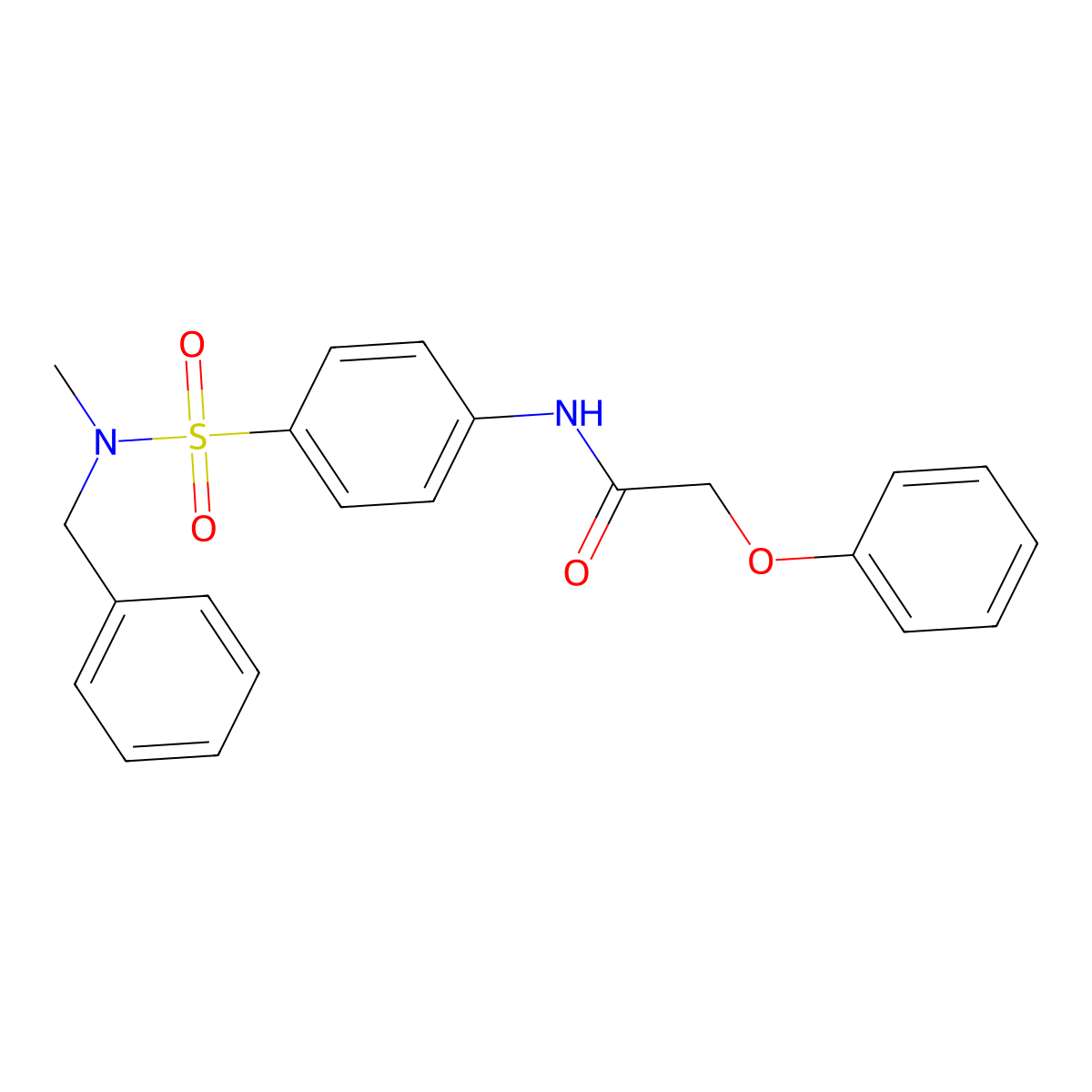 N-[4-[benzyl(methyl)sulfamoyl]phenyl]-2-phenoxyacetamide molecular structure, CAS 497090-09-2