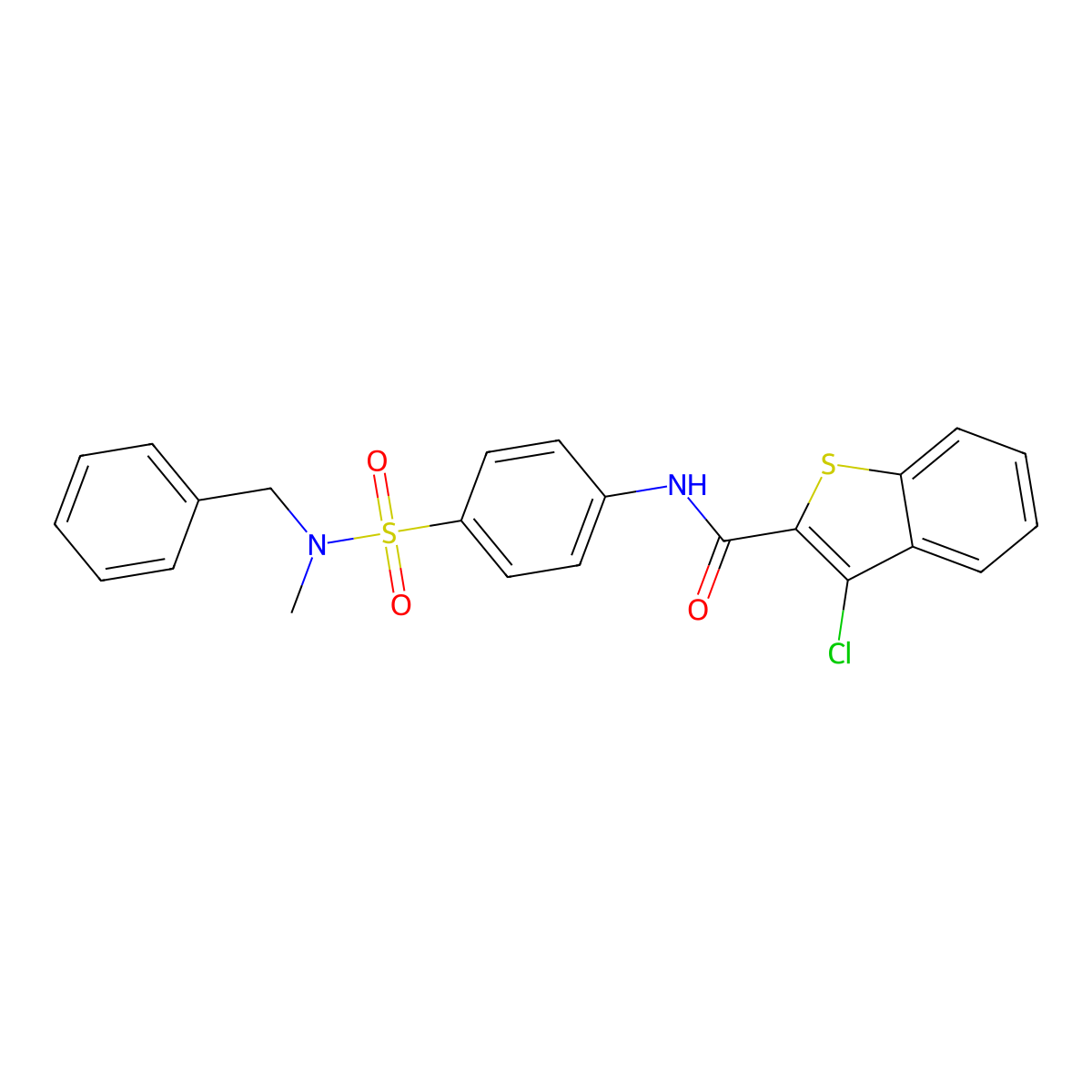 N-{4-[benzyl(methyl)sulfamoyl]phenyl}-3-chloro-1-benzothiophene-2-carboxamide molecular structure, CAS 497090-11-6