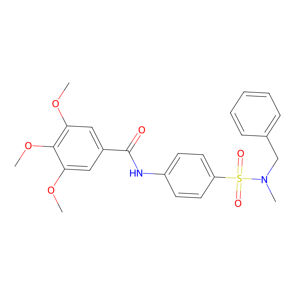 N-(4-{[benzyl(methyl)amino]sulfonyl}phenyl)-3,4,5-trimethoxybenzamide molecular structure, CAS 497090-16-1