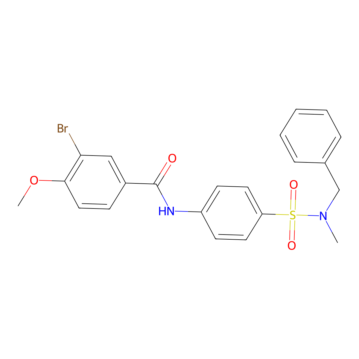 N-[4-[benzyl(methyl)sulfamoyl]phenyl]-3-bromo-4-methoxybenzamide molecular structure, CAS 497090-17-2