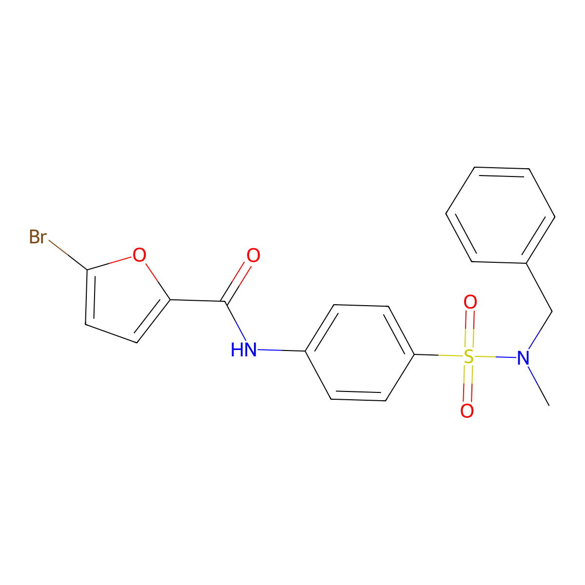 N-(4-{[benzyl(methyl)amino]sulfonyl}phenyl)-5-bromo-2-furamide molecular structure, CAS 497090-19-4