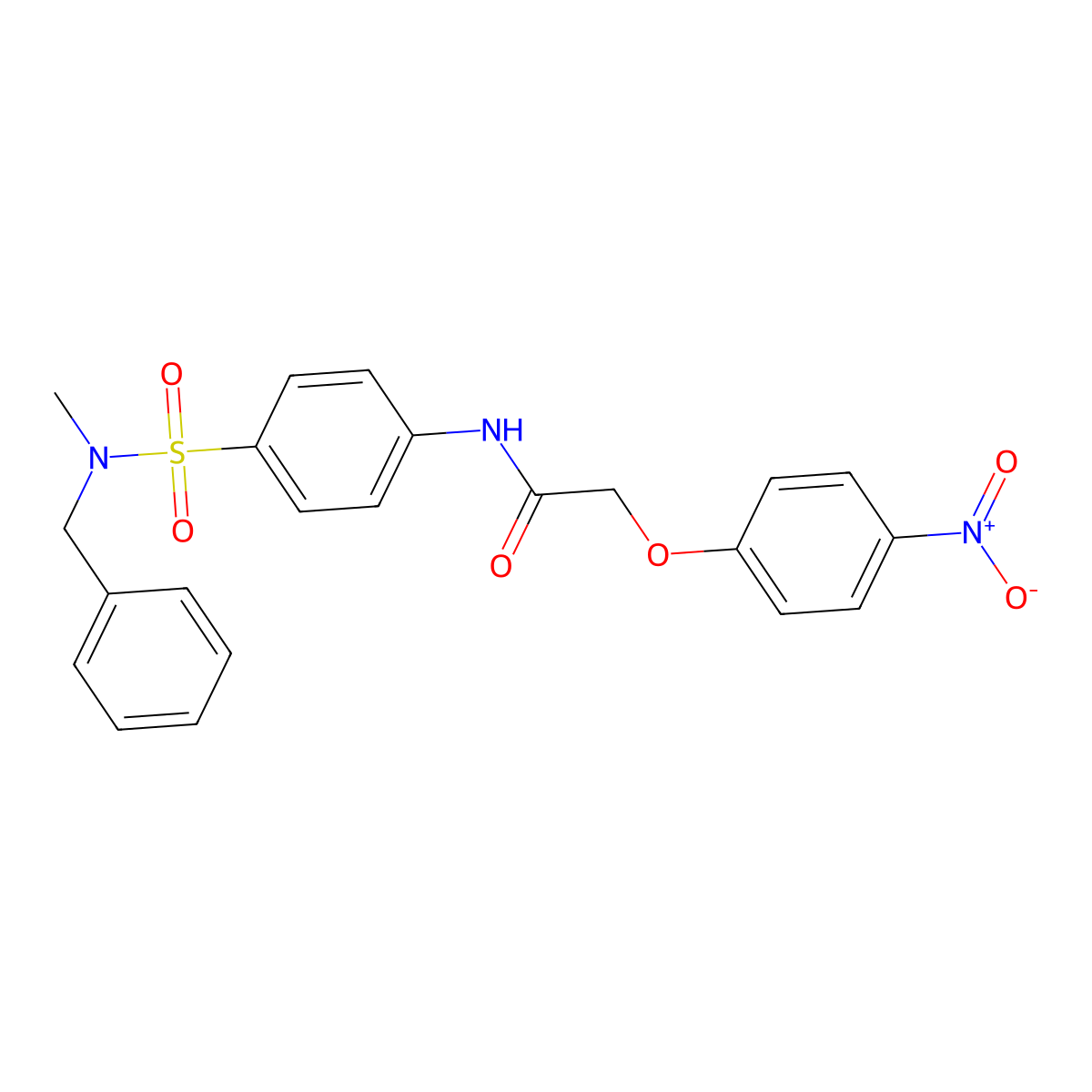 N-[4-[benzyl(methyl)sulfamoyl]phenyl]-2-(4-nitrophenoxy)acetamide molecular structure, CAS 497090-20-7