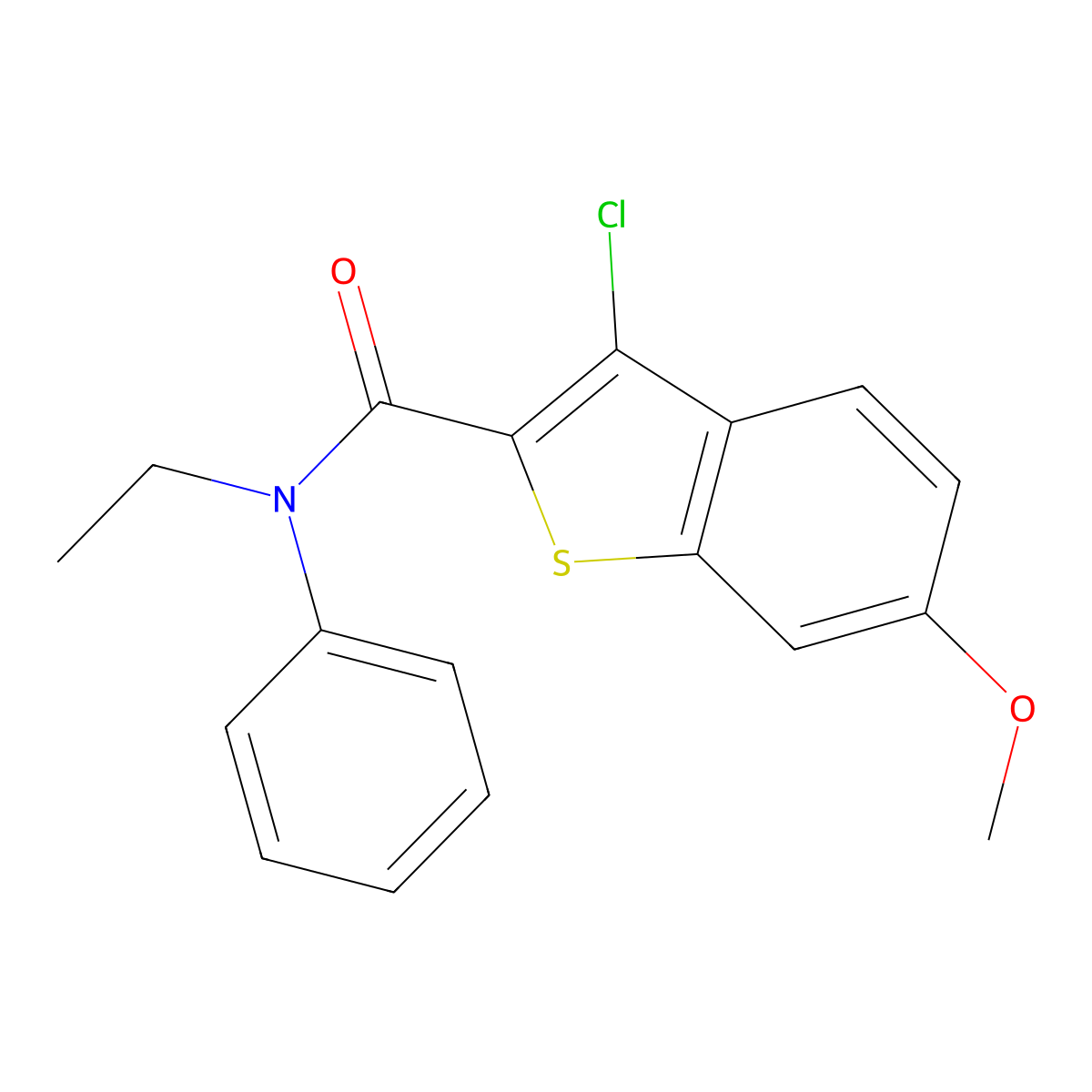 3-chloro-N-ethyl-6-methoxy-N-phenyl-1-benzothiophene-2-carboxamide molecular structure, CAS 497090-34-3