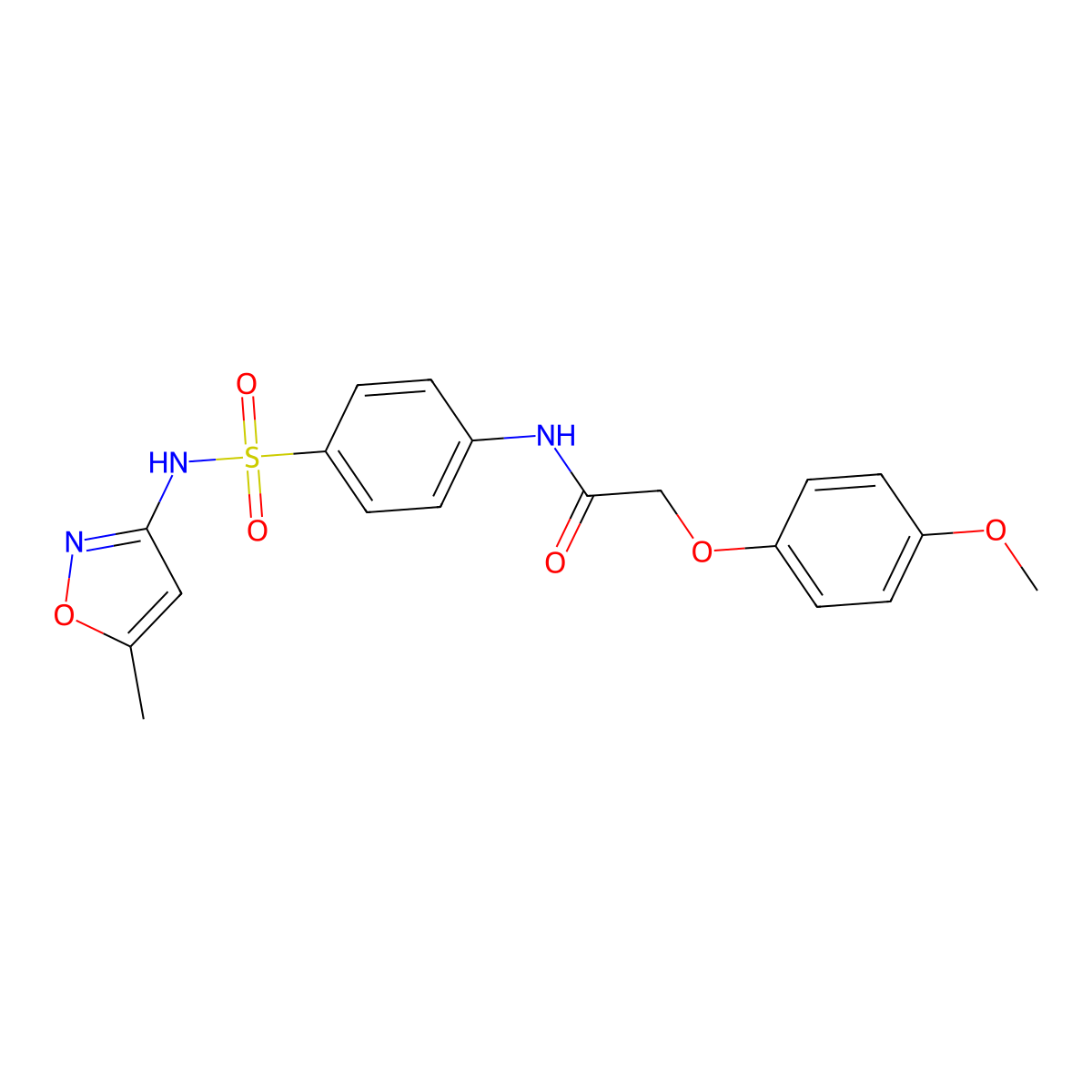 2-(4-methoxyphenoxy)-N-{4-[(5-methyl-1,2-oxazol-3-yl)sulfamoyl]phenyl}acetamide molecular structure, CAS 497090-69-4