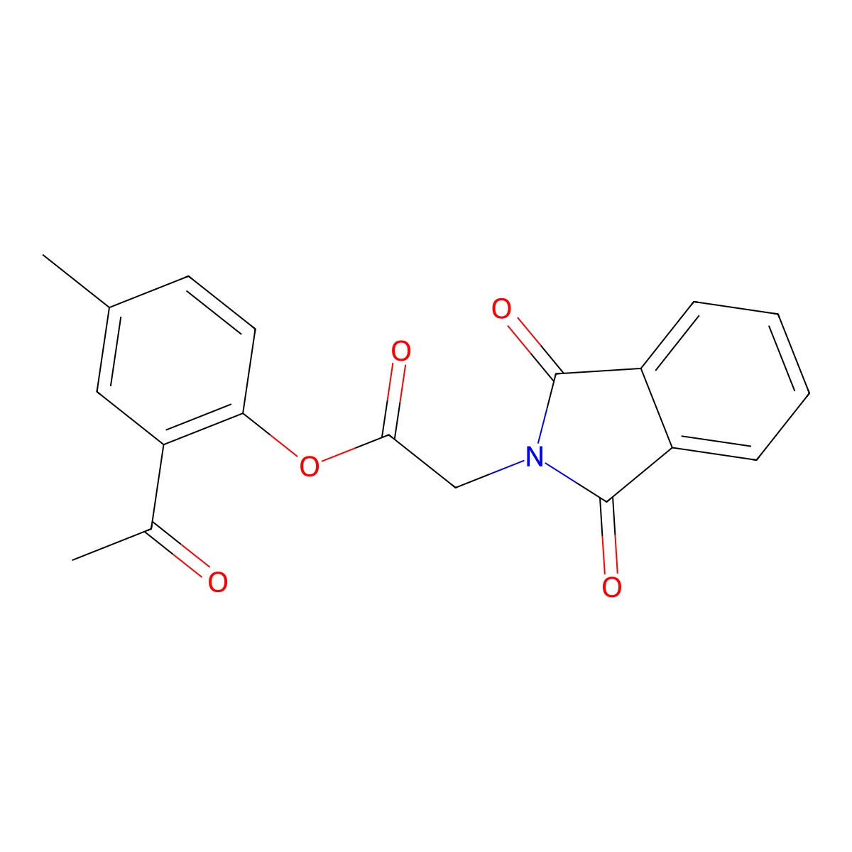 2-acetyl-4-methylphenyl (1,3-dioxo-1,3-dihydro-2H-isoindol-2-yl)acetate molecular structure, CAS 497090-87-6