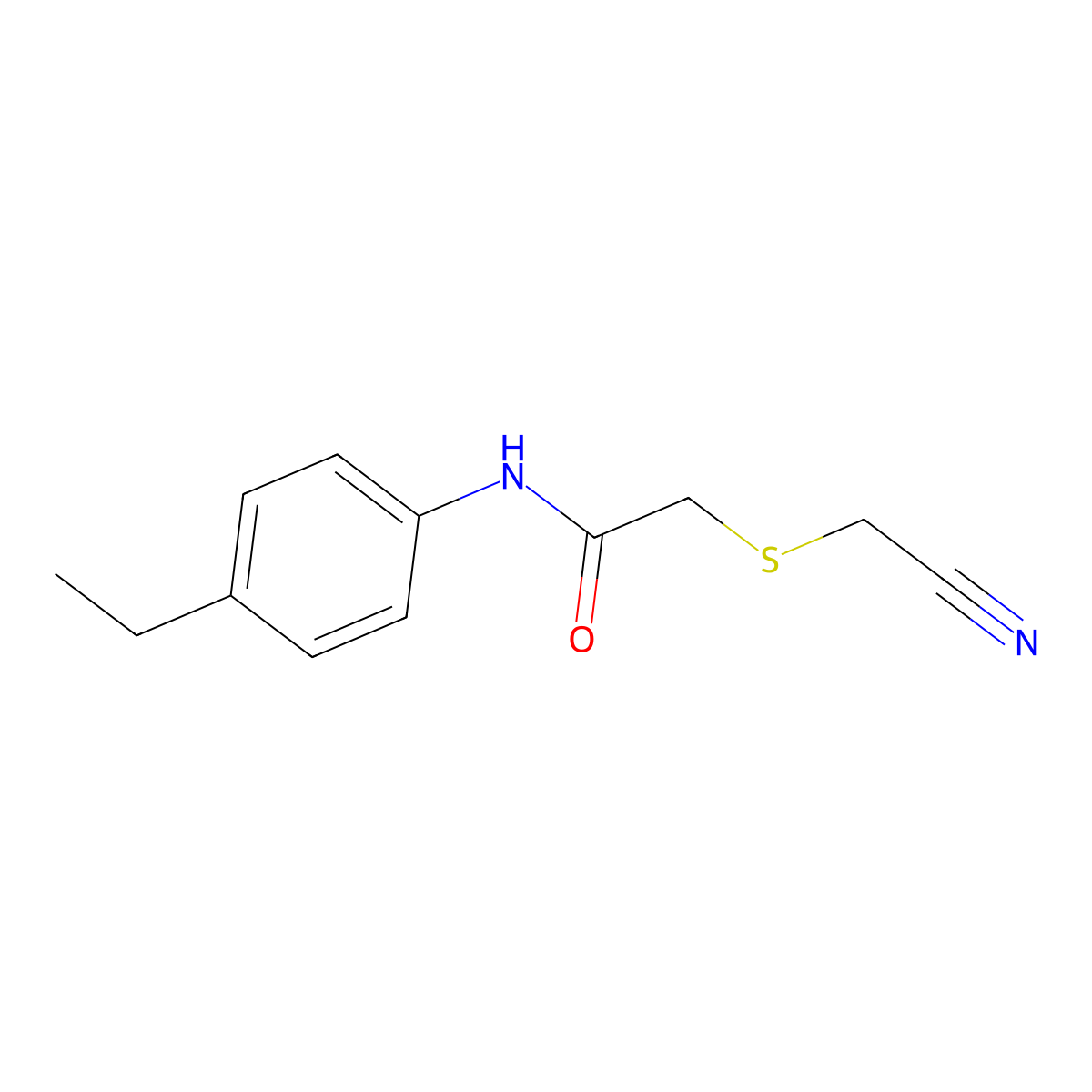 2-(cyanomethylsulfanyl)-N-(4-ethylphenyl)acetamide molecular structure, CAS 497091-32-4