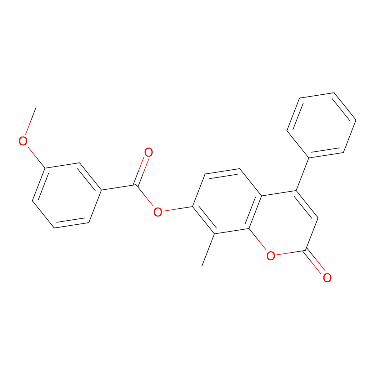 8-methyl-2-oxo-4-phenyl-2H-chromen-7-yl 3-methoxybenzoate molecular structure, CAS 497091-42-6