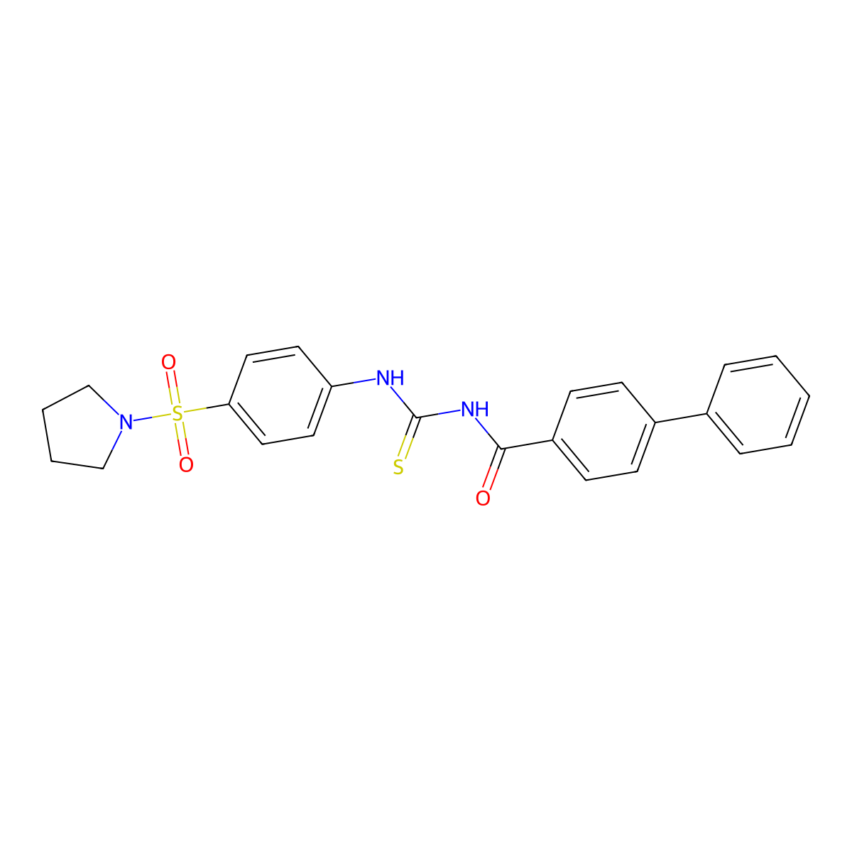 4-[({[4-(Pyrrolidin-1-ylsulfonyl)anilino]carbothioyl}amino)carbonyl]-1,1'-biphenyl molecular structure, CAS 497091-54-0