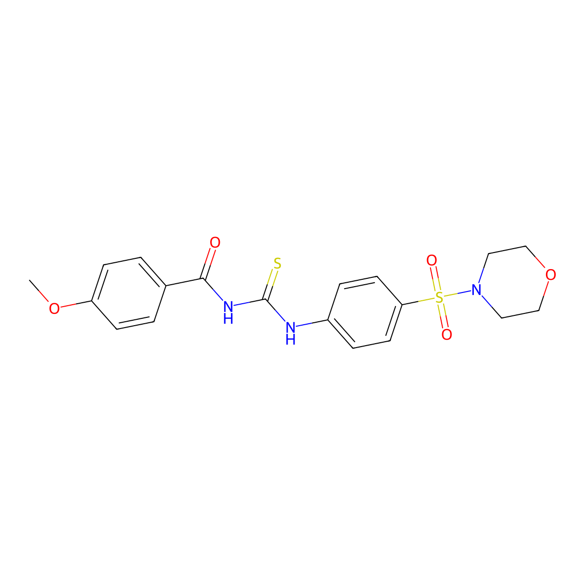 4-methoxy-N-((4-(morpholinosulfonyl)phenyl)carbamothioyl)benzamide molecular structure, CAS 497091-67-5