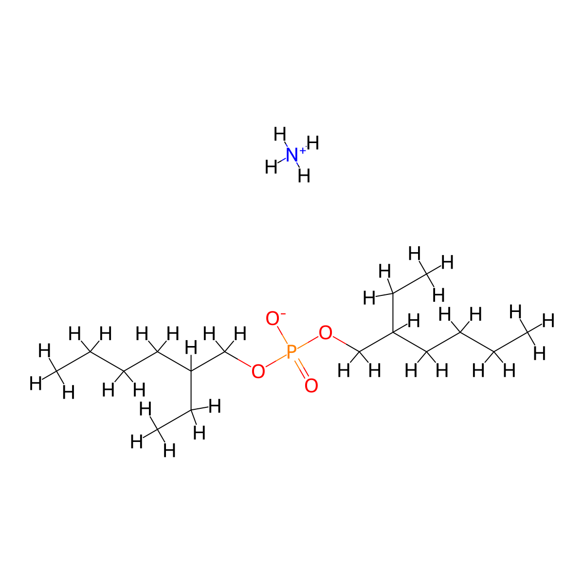 Ammonium bis(2-ethylhexyl)phosphate molecular structure, CAS 4971-47-5
