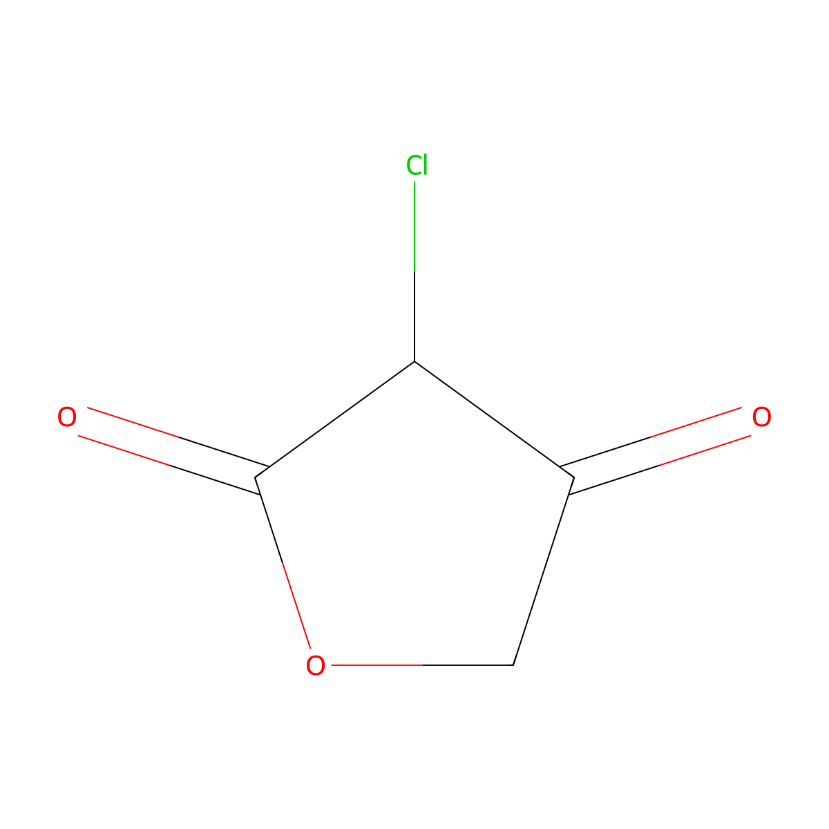 3-Chloro-2,4(3H,5H)-furandione molecular structure, CAS 4971-55-5