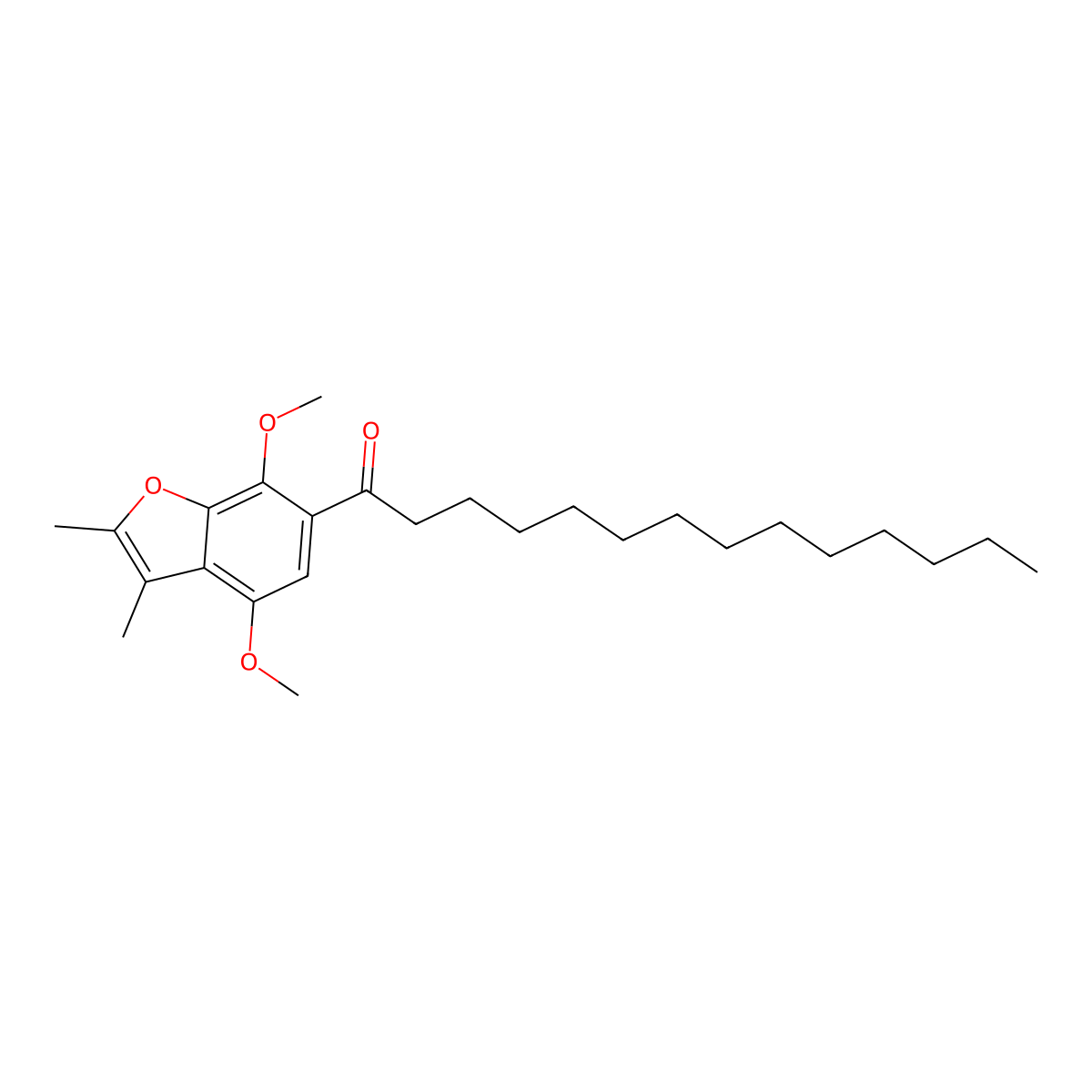 Benzofuran, 4,7-dimethoxy-2,3-dimethyl-6-tetradecanoyl- molecular structure, CAS 49710-85-2