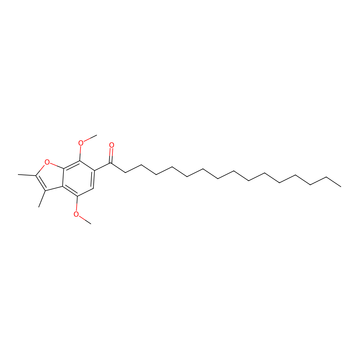Benzofuran, 4,7-dimethoxy-2,3-dimethyl-6-hexadecanoyl- molecular structure, CAS 49710-86-3
