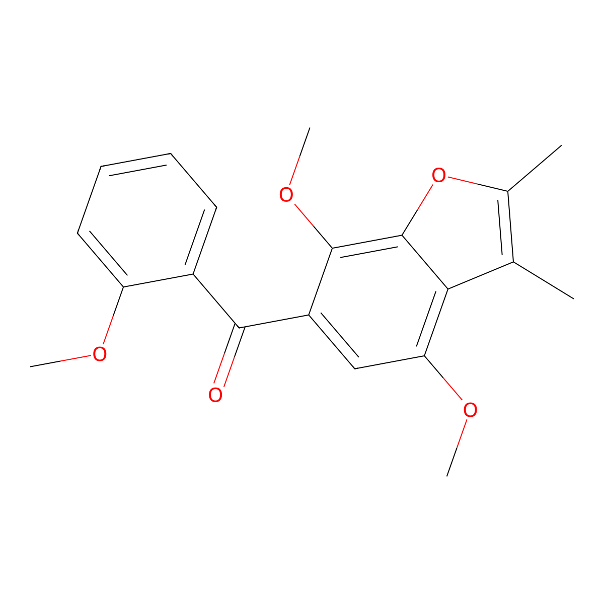 Benzofuran, 4,7-dimethoxy-2,3-dimethyl-6-(o-methoxybenzoyl)- molecular structure, CAS 49710-87-4