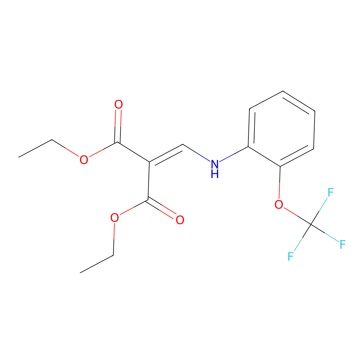 1,3-Diethyl 2-[[[2-(trifluoromethoxy)phenyl]amino]methylene]propanedioate molecular structure, CAS 49713-41-9