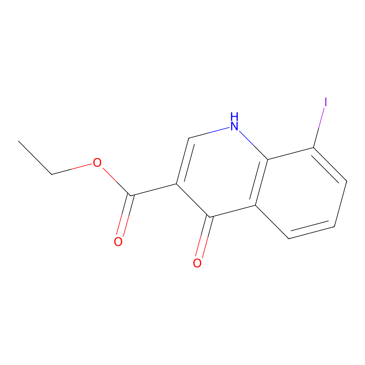 Ethyl 4-hydroxy-8-iodoquinoline-3-carboxylate molecular structure, CAS 49713-42-0