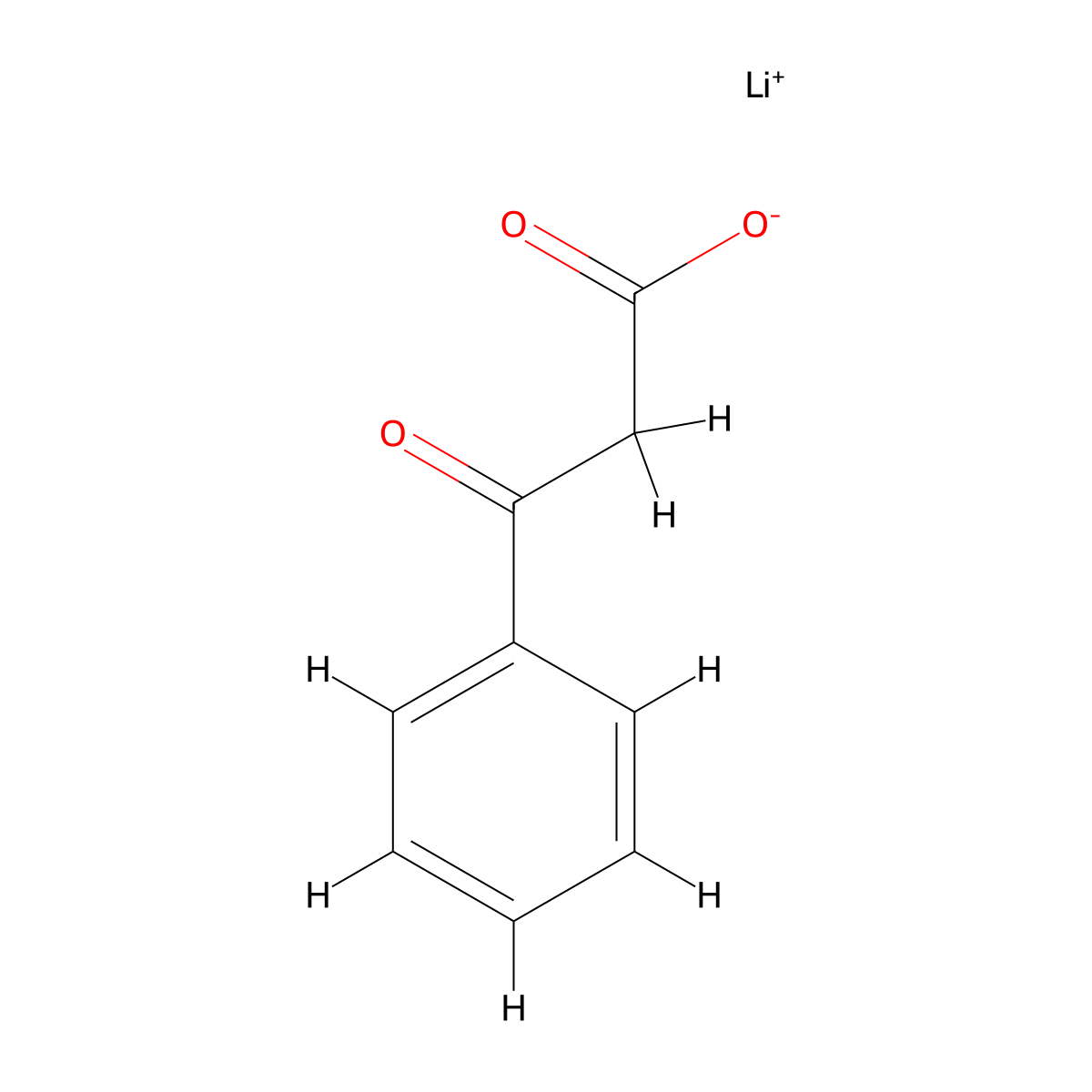 Lithium 3-oxo-3-phenylpropanoate molecular structure, CAS 49714-69-4