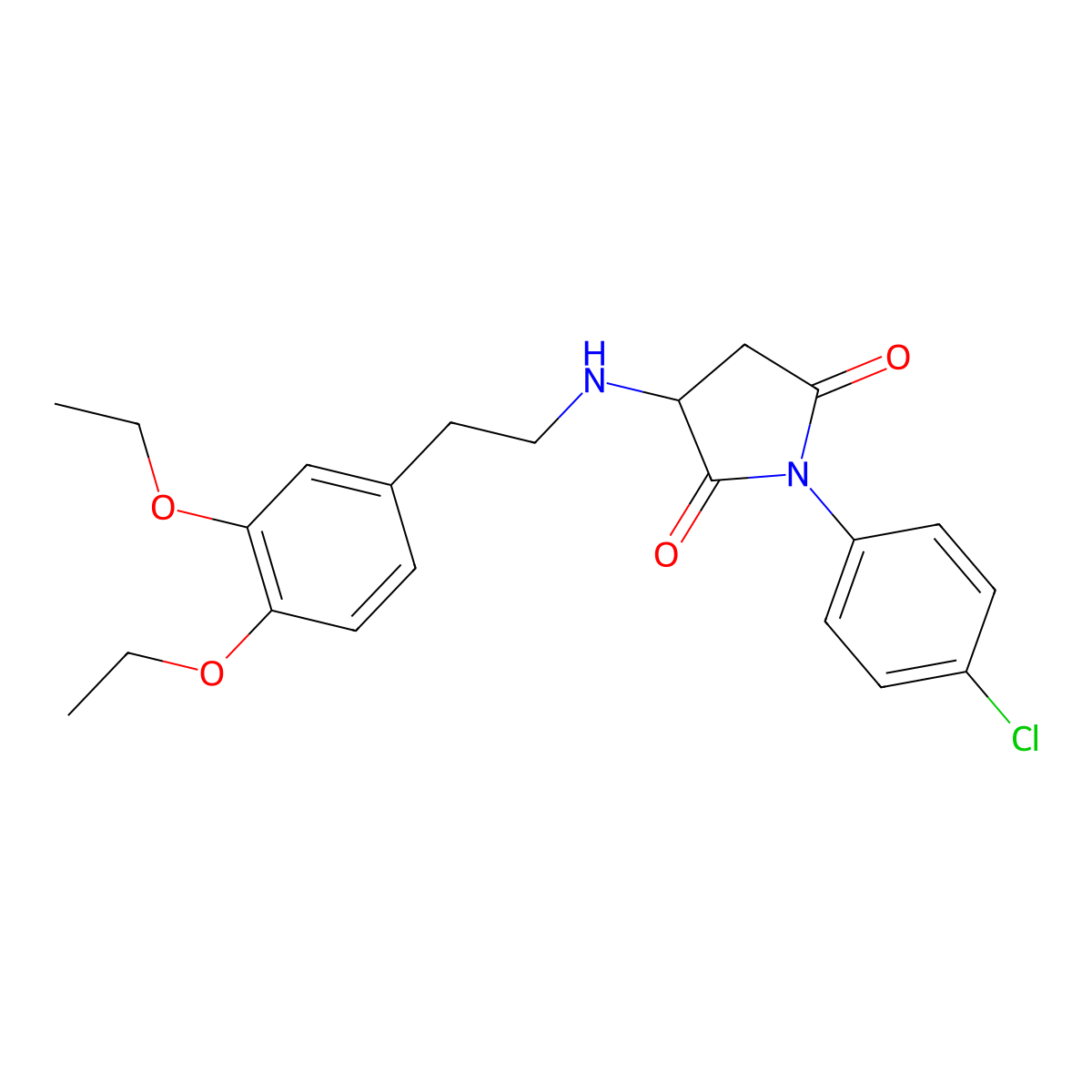 1-(4-Chlorophenyl)-3-[[2-(3,4-diethoxyphenyl)ethyl]amino]-2,5-pyrrolidinedione molecular structure, CAS 497141-52-3