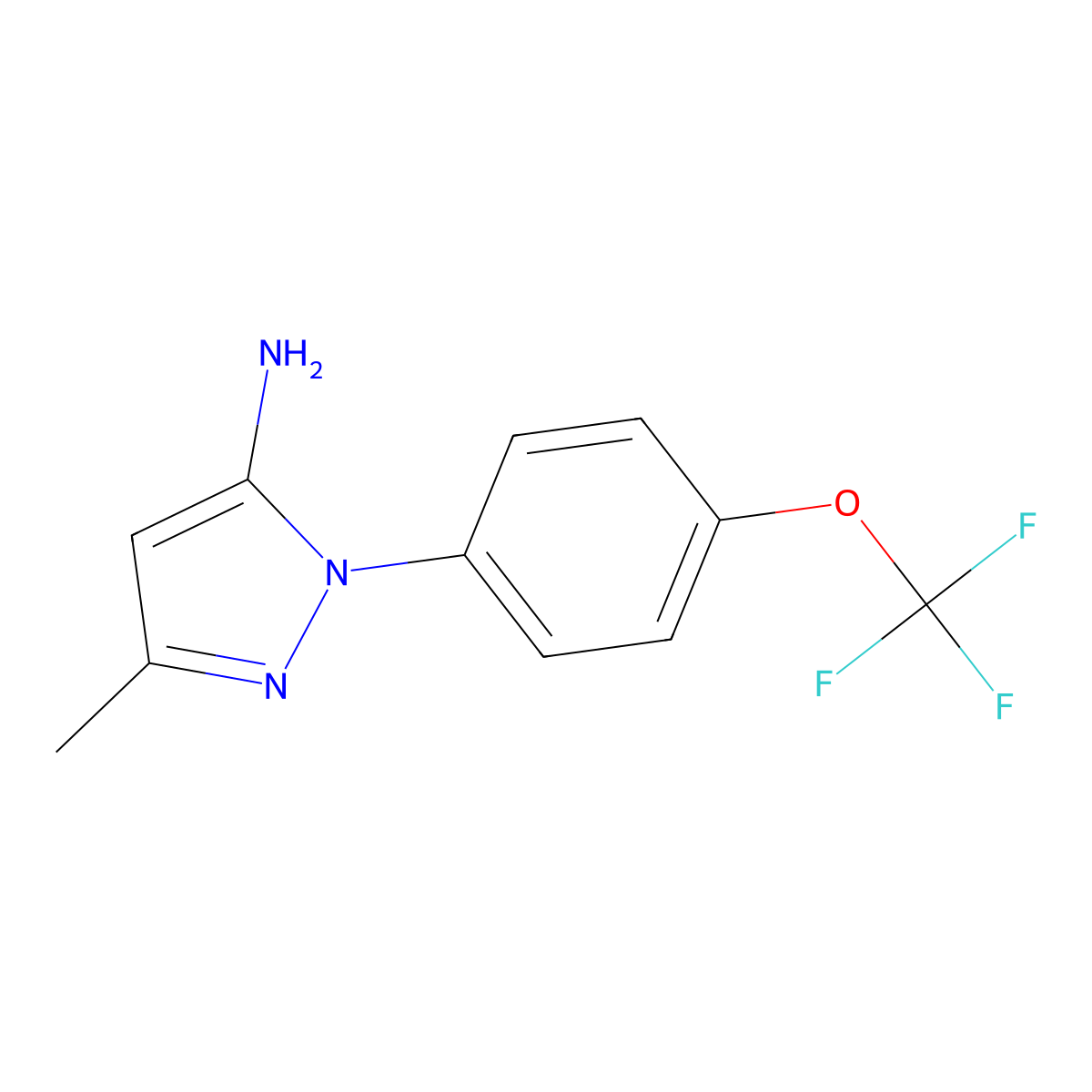 3-methyl-1-[4-(trifluoromethoxy)phenyl]-1H-pyrazol-5-amine molecular structure, CAS 497141-59-0