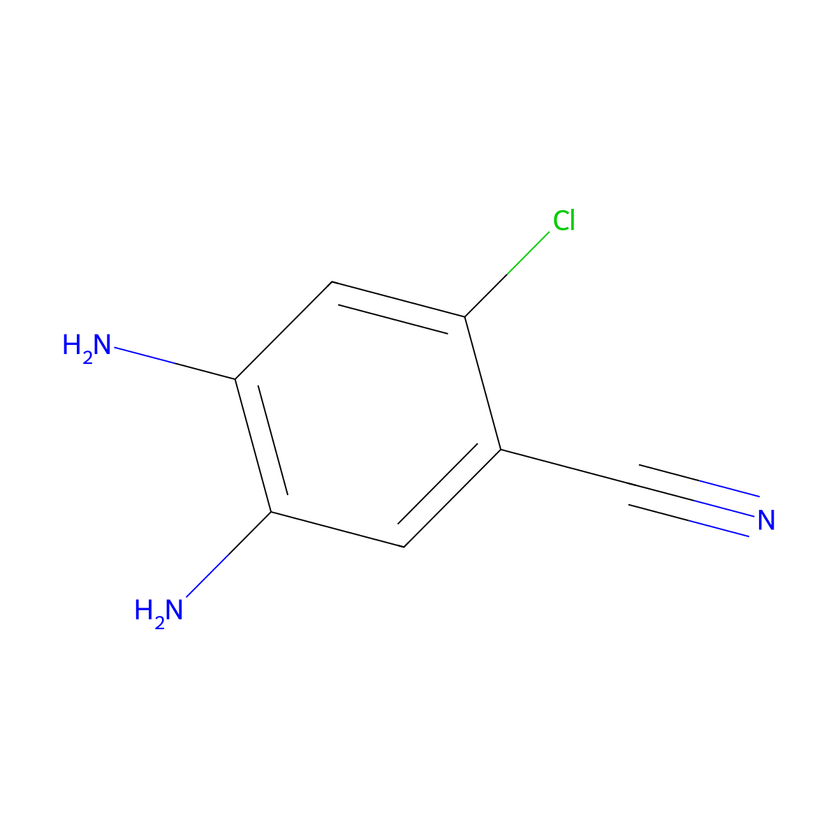 4,5-Diamino-2-chlorobenzonitrile molecular structure, CAS 497147-90-7