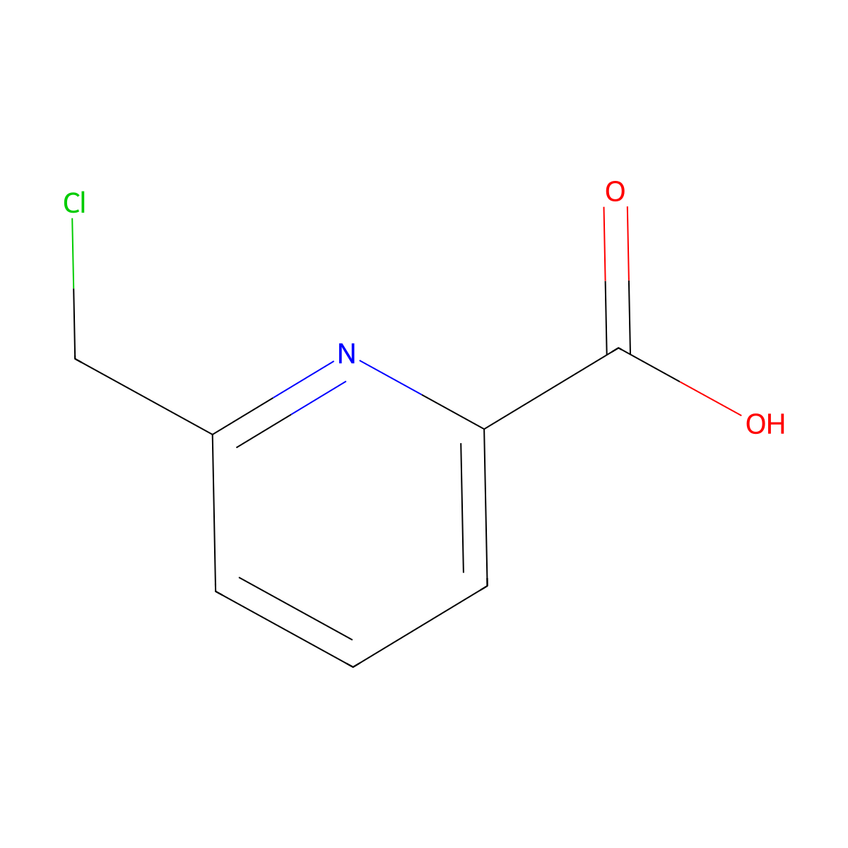 2-Pyridinecarboxylic acid, 6-(chloromethyl)- molecular structure, CAS 49715-22-2