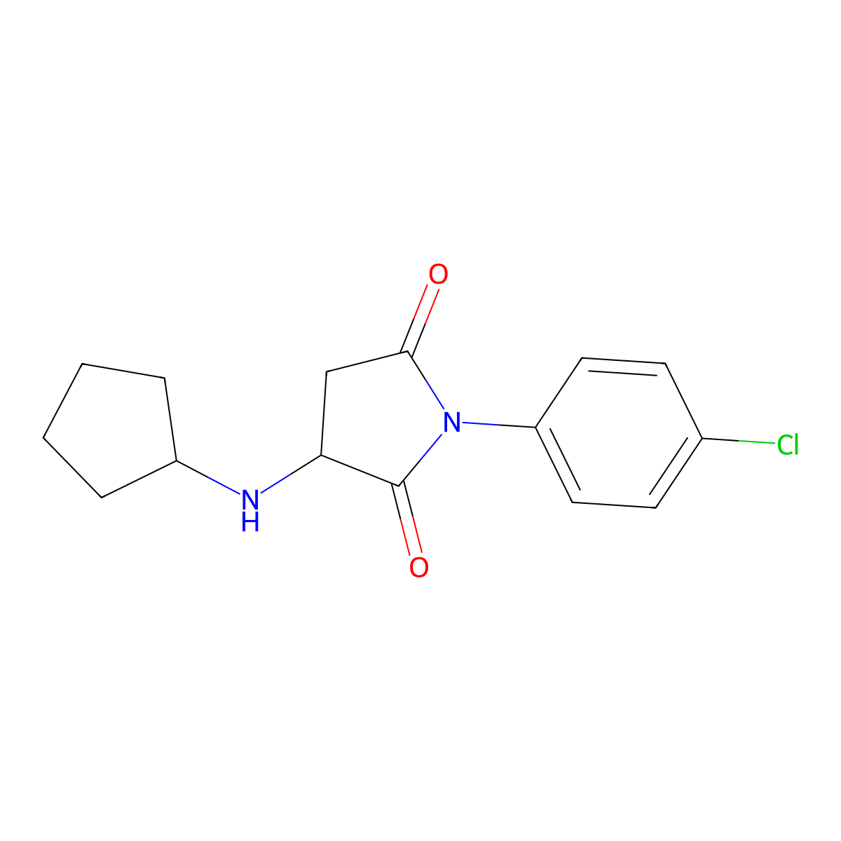 1-(4-Chlorophenyl)-3-(cyclopentylamino)pyrrolidine-2,5-dione molecular structure, CAS 497156-63-5