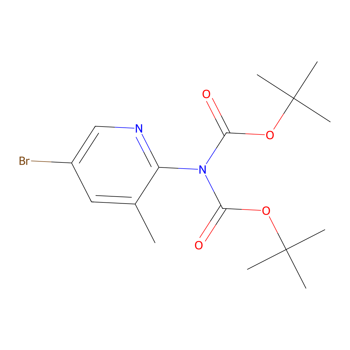 2-(N,N-BisBOC-amino)-5-bromo-3-methylpyridine molecular structure, CAS 497159-91-8