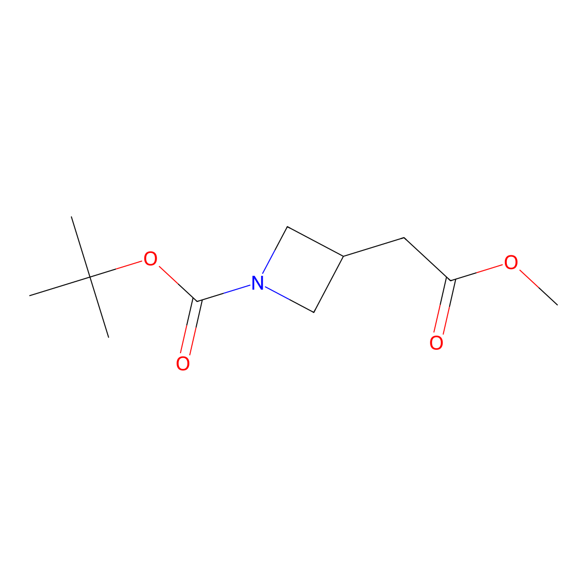 tert-Butyl 3-(2-methoxy-2-oxoethyl)azetidine-1-carboxylate molecular structure, CAS 497160-14-2